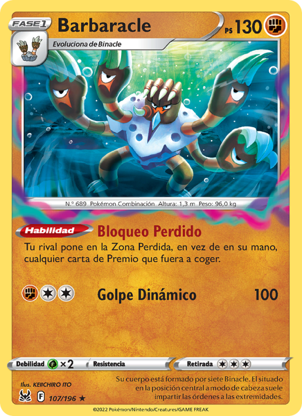 Barbaracle 107 — Lost Origin (Spanish Pokémon TCG card)