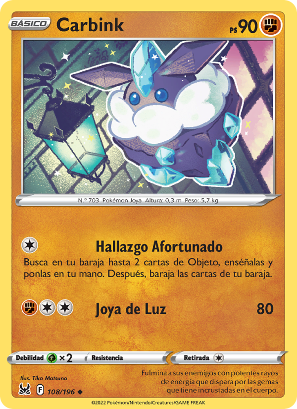 Carbink 108 — Lost Origin (Spanish Pokémon TCG card)