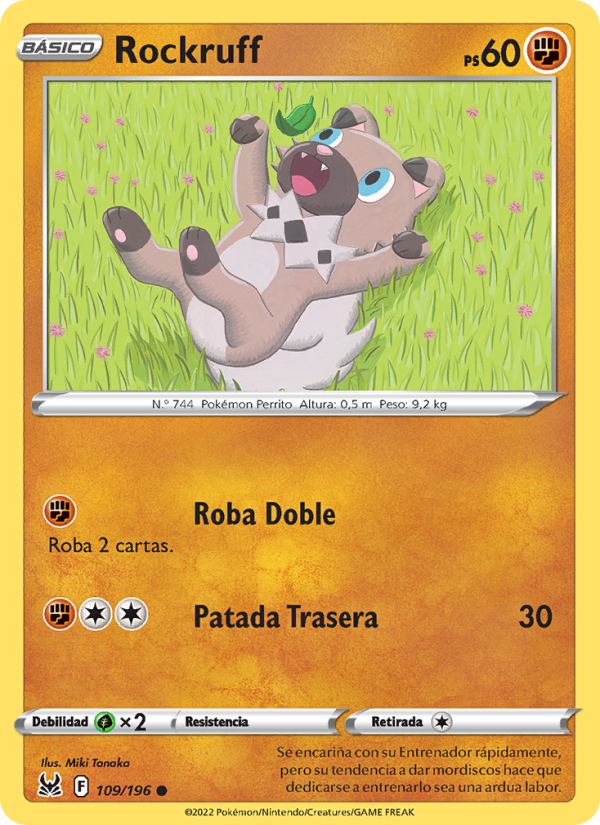 Rockruff 109 — Lost Origin (Spanish Pokémon TCG card)