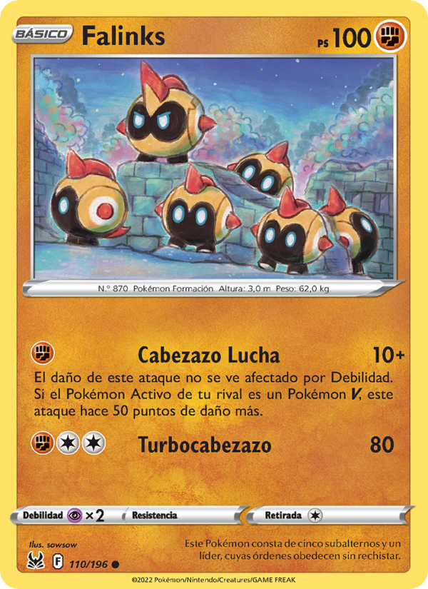 Falinks 110 — Lost Origin (Spanish Pokémon TCG card)