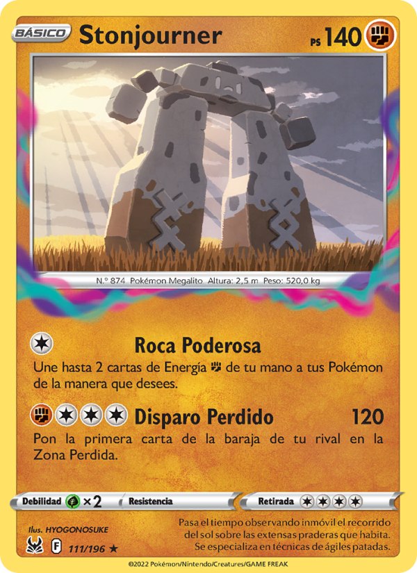 Stonjourner 111 — Lost Origin (Spanish Pokémon TCG card)