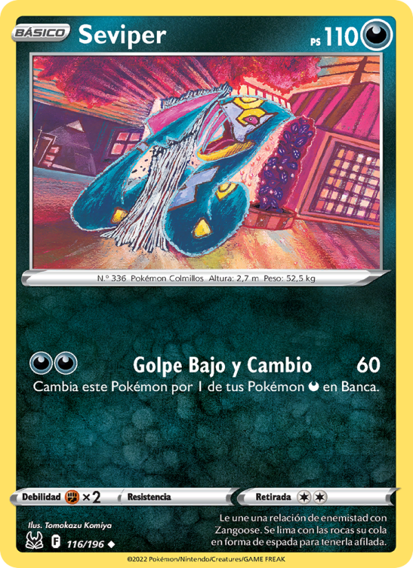 Seviper 116 — Lost Origin (Spanish Pokémon TCG card)
