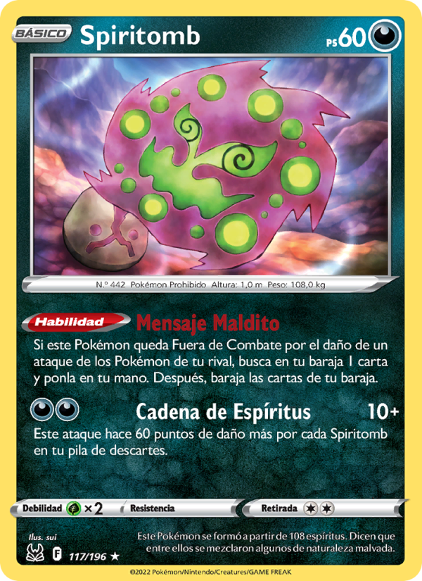 Spiritomb 117 — Lost Origin (Spanish Pokémon TCG card)