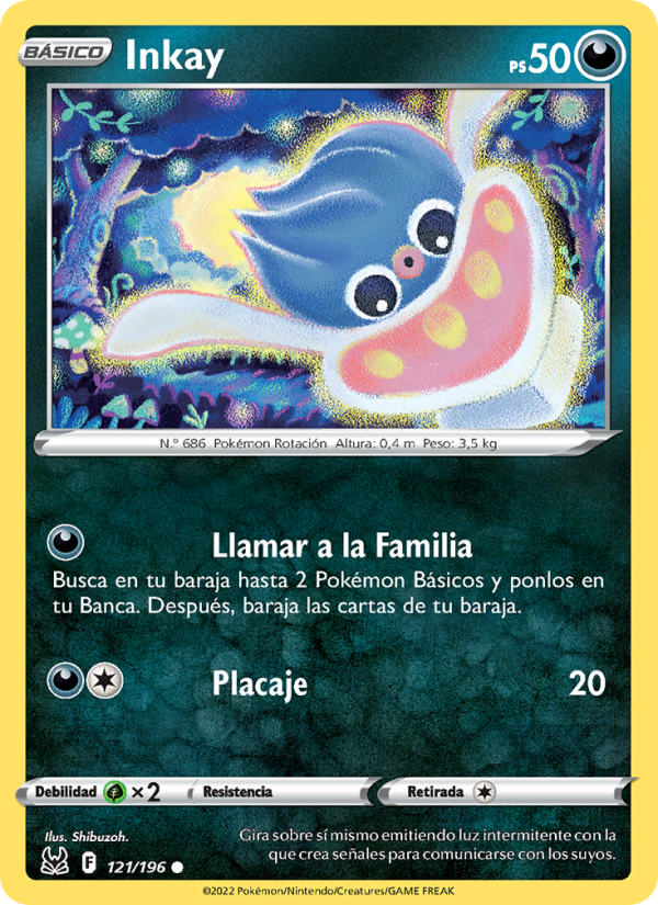 Inkay 121 — Lost Origin (Spanish Pokémon TCG card)