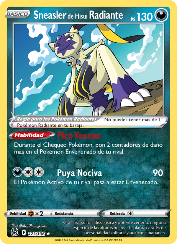 Sneasler de Hisui Radiante 123 — Lost Origin (Spanish Pokémon TCG card)