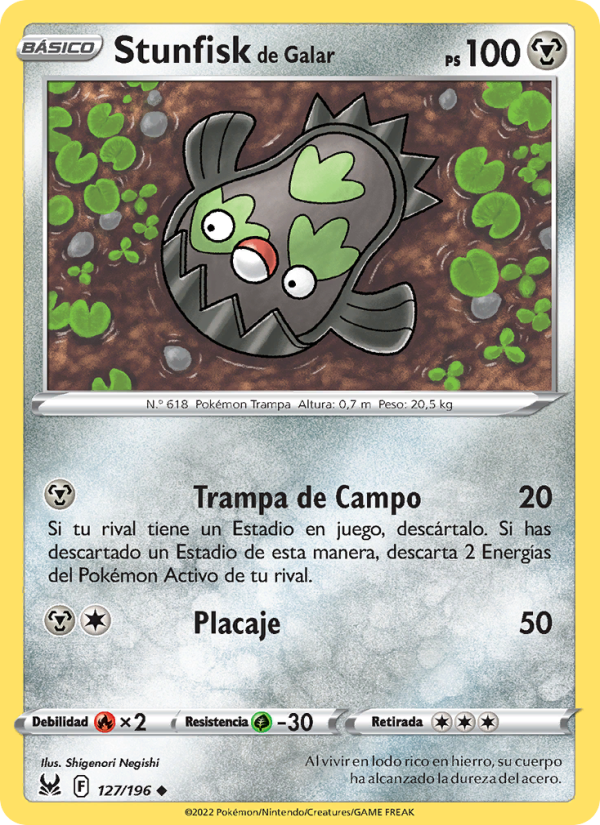 Stunfisk de Galar 127 — Lost Origin (Spanish Pokémon TCG card)
