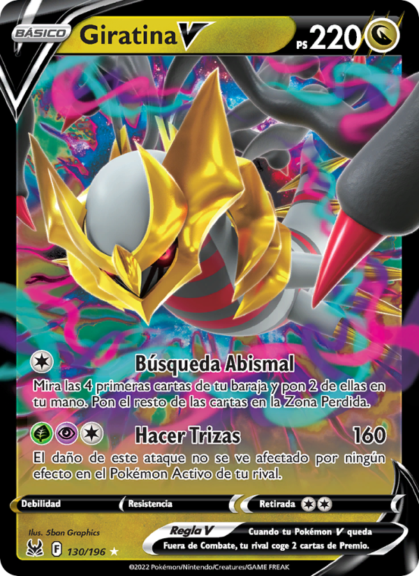 Giratina V 130 — Lost Origin (Spanish Pokémon TCG card)