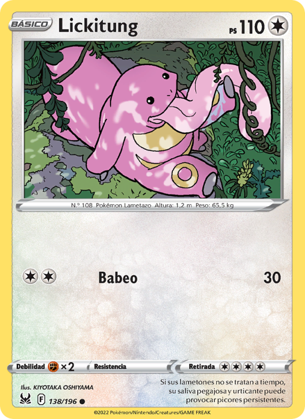 Lickitung 138 — Lost Origin (Spanish Pokémon TCG card)