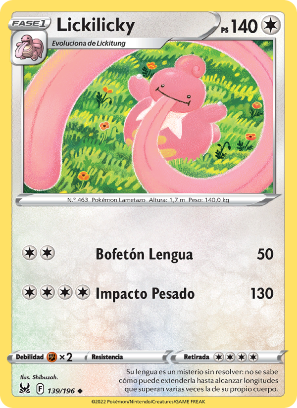 Lickilicky 139 — Lost Origin (Spanish Pokémon TCG card)