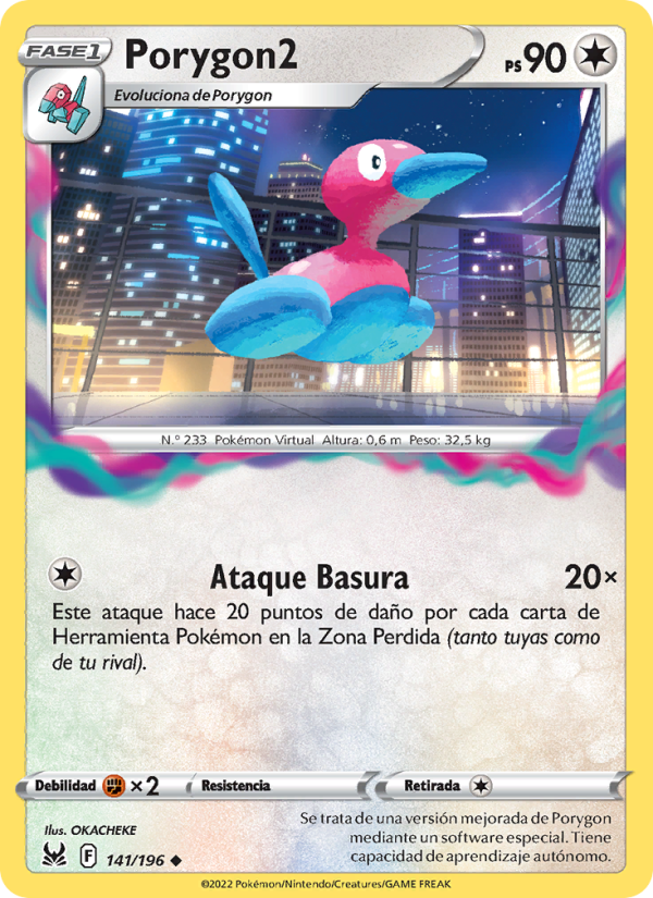 Porygon2 141 — Lost Origin (Spanish Pokémon TCG card)