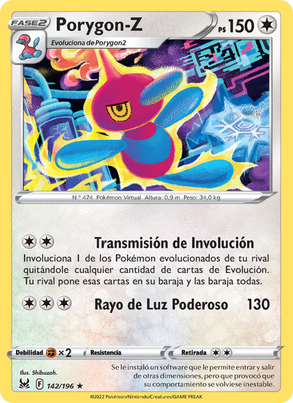 Porygon-Z 142 — Lost Origin (Spanish Pokémon TCG card)