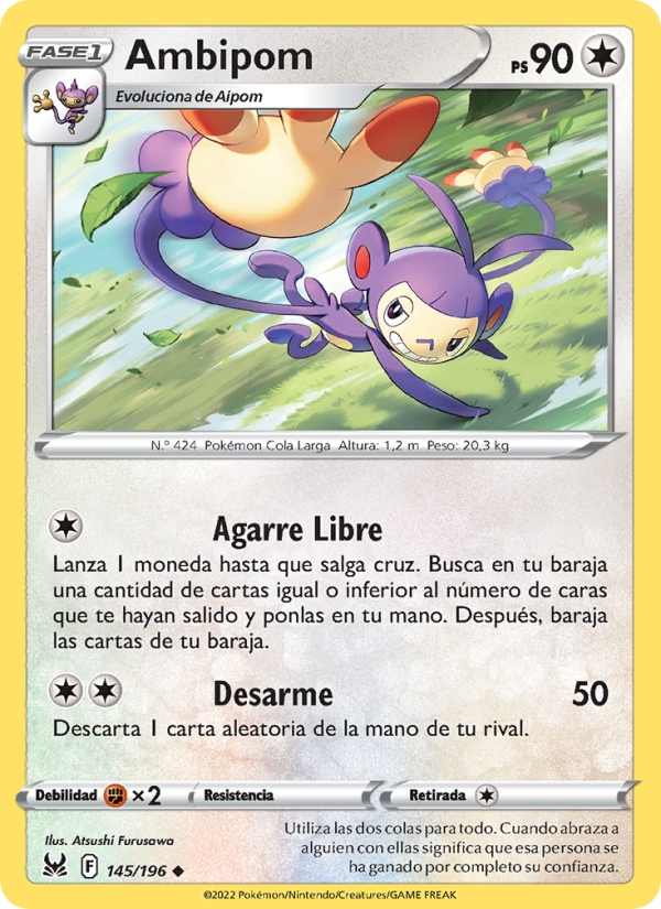 Ambipom 145 — Lost Origin (Spanish Pokémon TCG card)