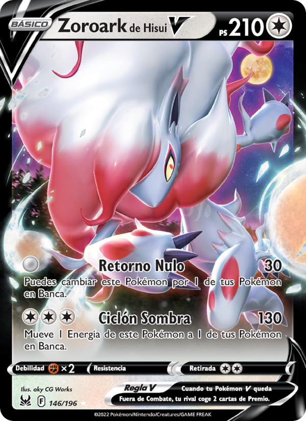 Zoroark de Hisui V 146 — Lost Origin (Spanish Pokémon TCG card)