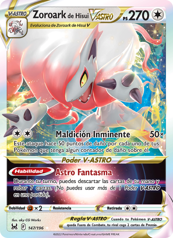 Zoroark de Hisui V-ASTRO 147 — Lost Origin (Spanish Pokémon TCG card)