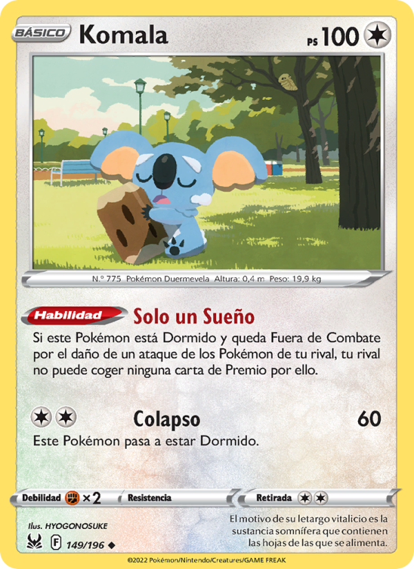 Komala 149 — Lost Origin (Spanish Pokémon TCG card)