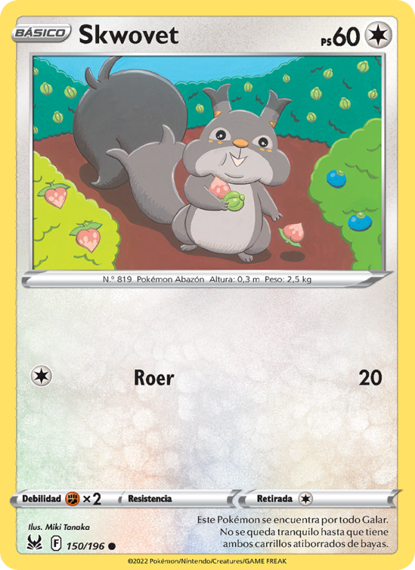 Skwovet 150 — Lost Origin (Spanish Pokémon TCG card)