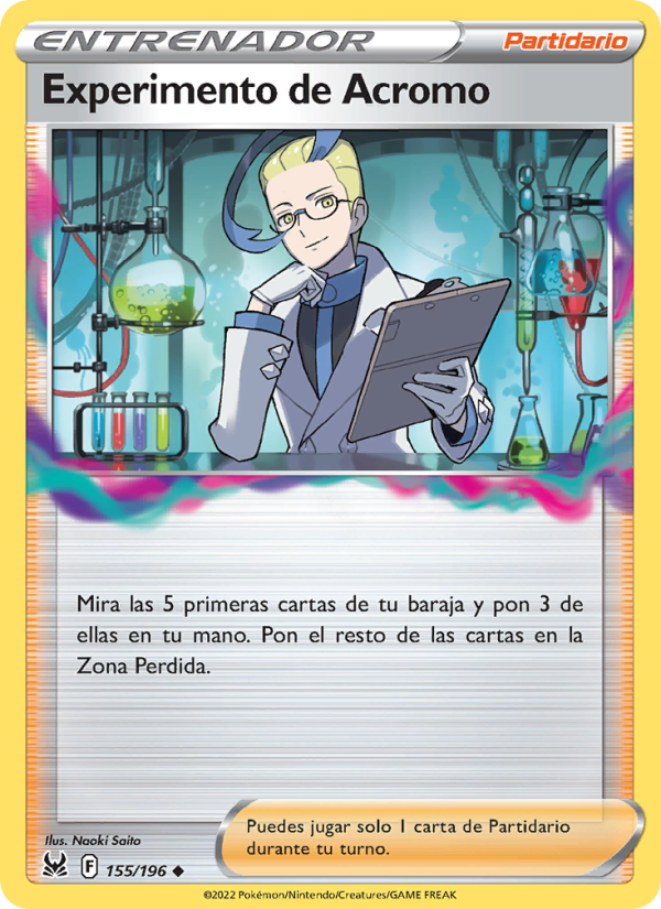 Experimento de Acromo 155 — Lost Origin (Spanish Pokémon TCG card)