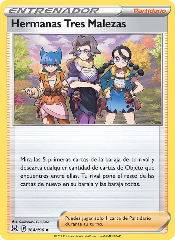Hermanas Tres Malezas 164 — Lost Origin (Spanish Pokémon TCG card)