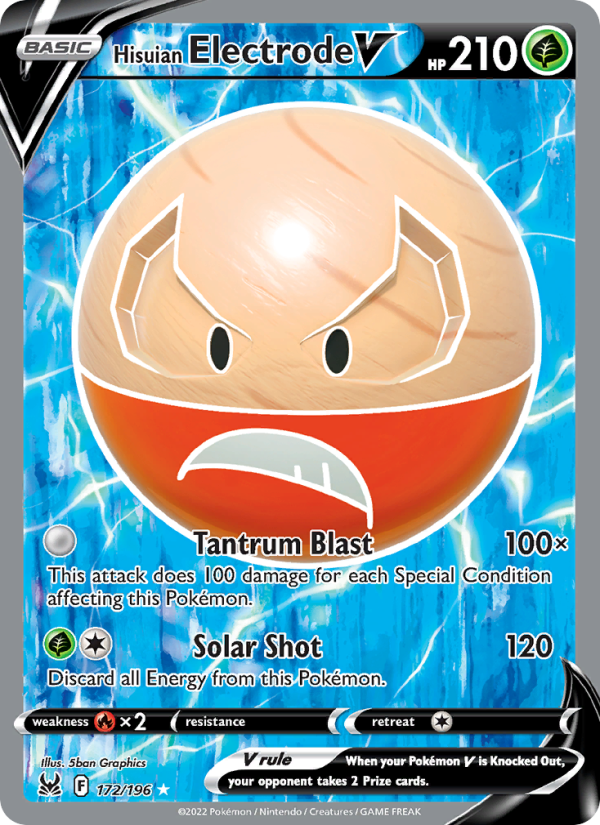 Electrode de Hisui V 172 — Lost Origin (Spanish Pokémon TCG card)