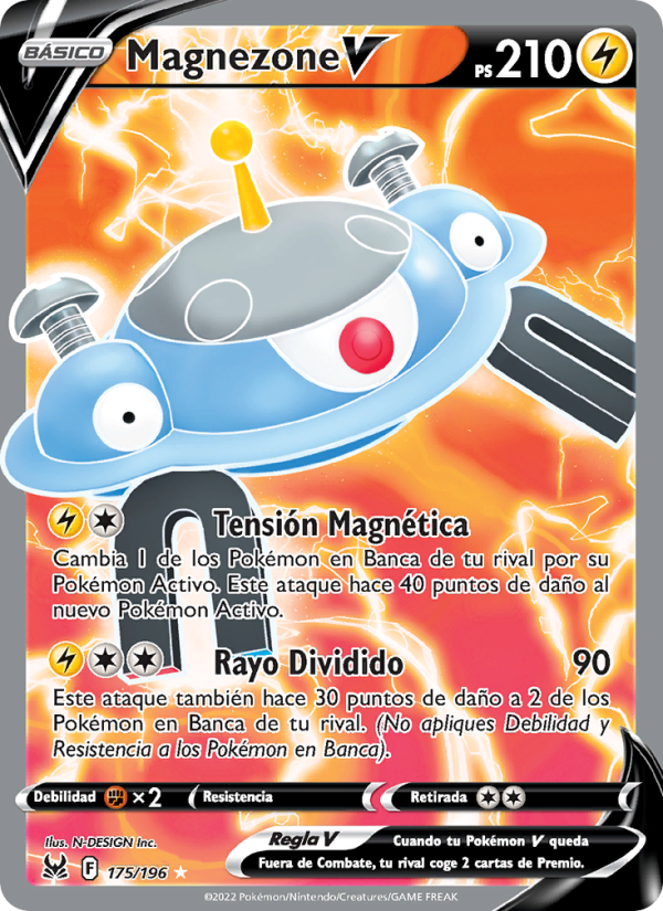 Magnezone V 175 — Lost Origin (Spanish Pokémon TCG card)