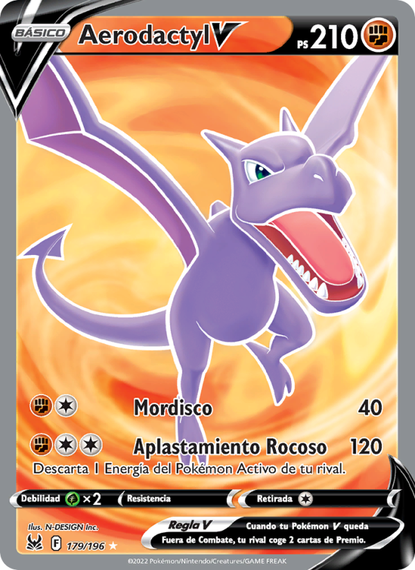 Aerodactyl V 179 — Lost Origin (Spanish Pokémon TCG card)