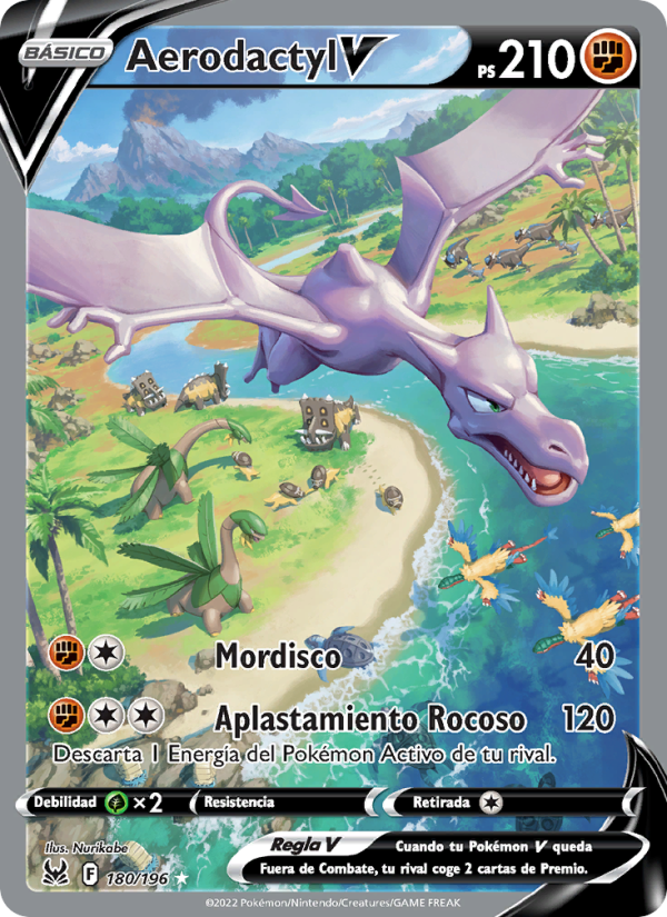 Aerodactyl V 180 — Lost Origin (Spanish Pokémon TCG card)