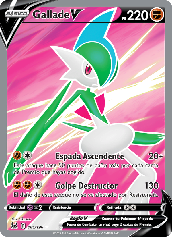 Gallade V 181 — Lost Origin (Spanish Pokémon TCG card)