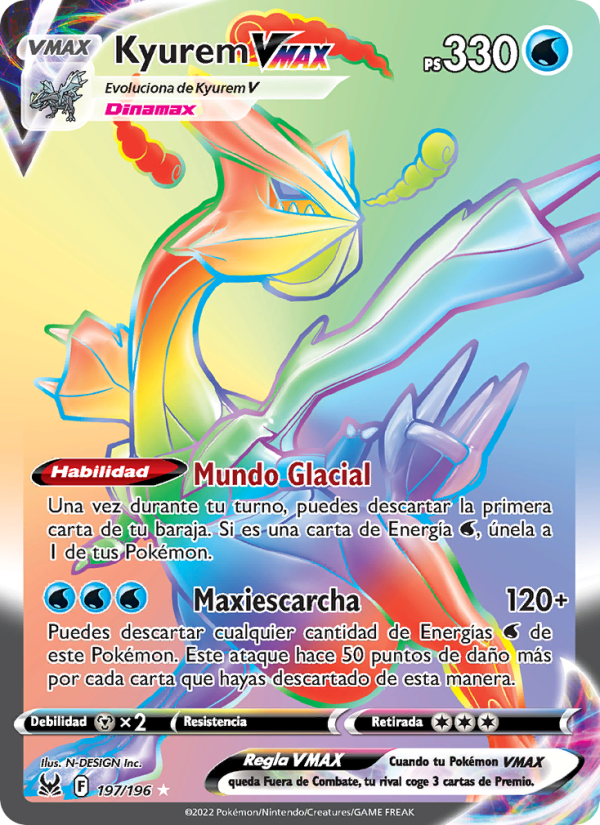 Kyurem VMAX 197 — Lost Origin (Spanish Pokémon TCG card)