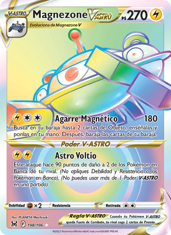 Magnezone V-ASTRO 198 — Lost Origin (Spanish Pokémon TCG card)