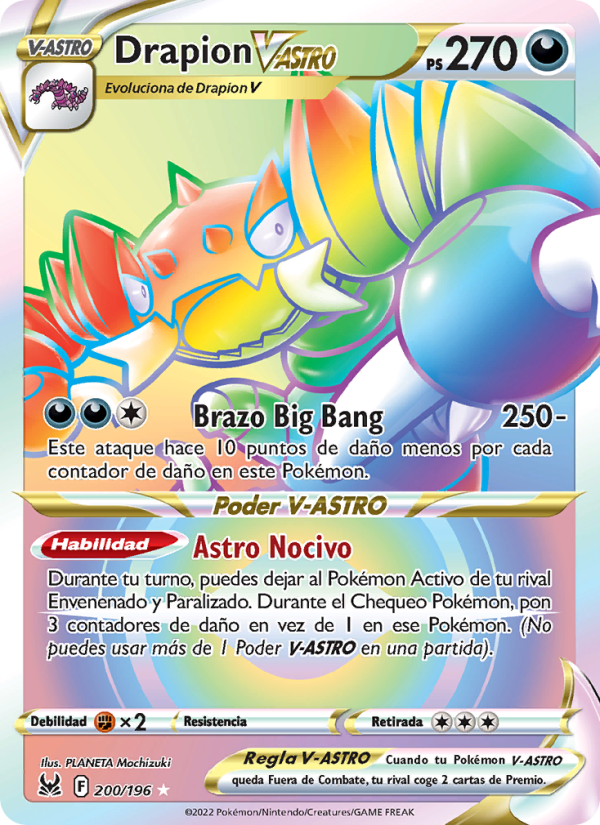 Drapion V-ASTRO 200 — Lost Origin (Spanish Pokémon TCG card)