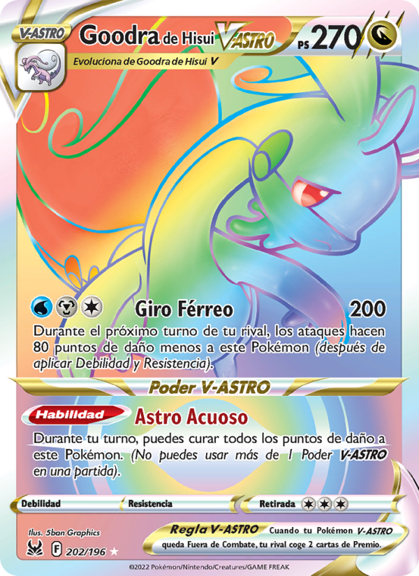 Goodra de Hisui V-ASTRO 202 — Lost Origin (Spanish Pokémon TCG card)