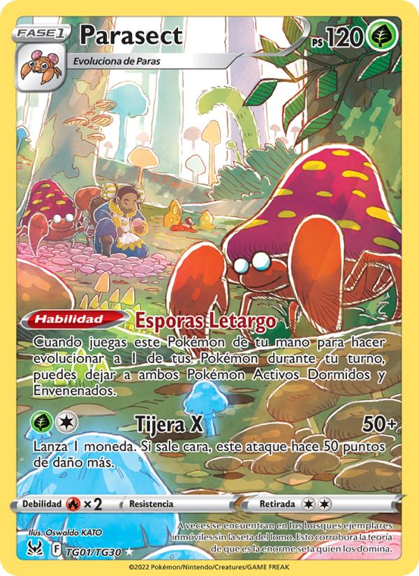 Parasect TG01 — Lost Origin (Spanish Pokémon TCG card)