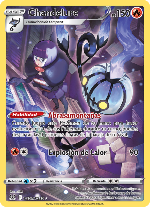 Chandelure TG04 — Lost Origin (Spanish Pokémon TCG card)