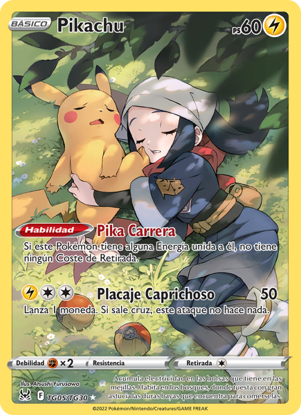 Pikachu TG05 — Lost Origin (Spanish Pokémon TCG card)