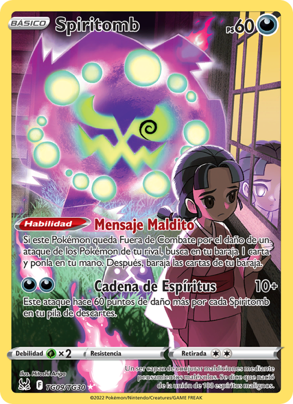Spiritomb TG09 — Lost Origin (Spanish Pokémon TCG card)