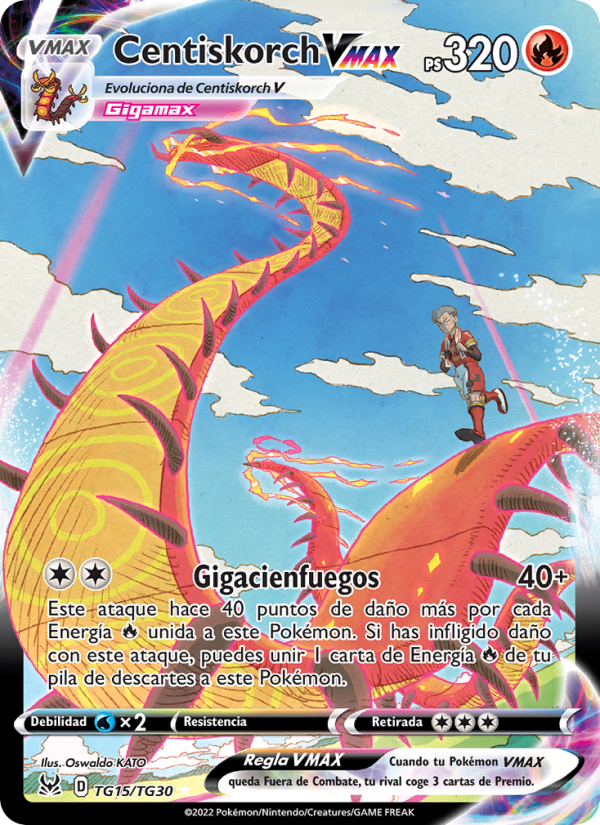 Centiskorch VMAX TG15 — Lost Origin (Spanish Pokémon TCG card)