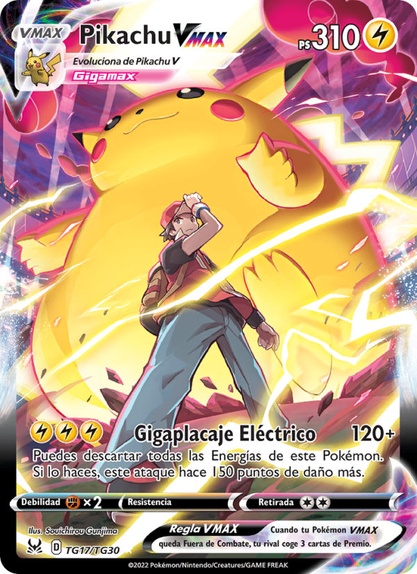 Pikachu VMAX TG17 — Lost Origin (Spanish Pokémon TCG card)
