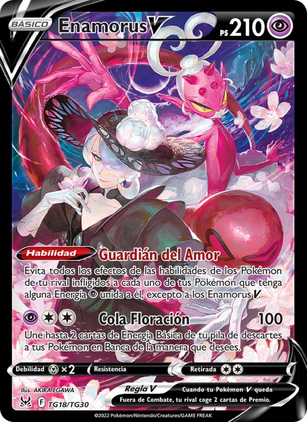 Enamorus V TG18 — Lost Origin (Spanish Pokémon TCG card)