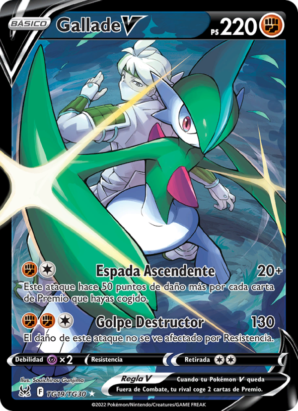 Gallade V TG19 — Lost Origin (Spanish Pokémon TCG card)