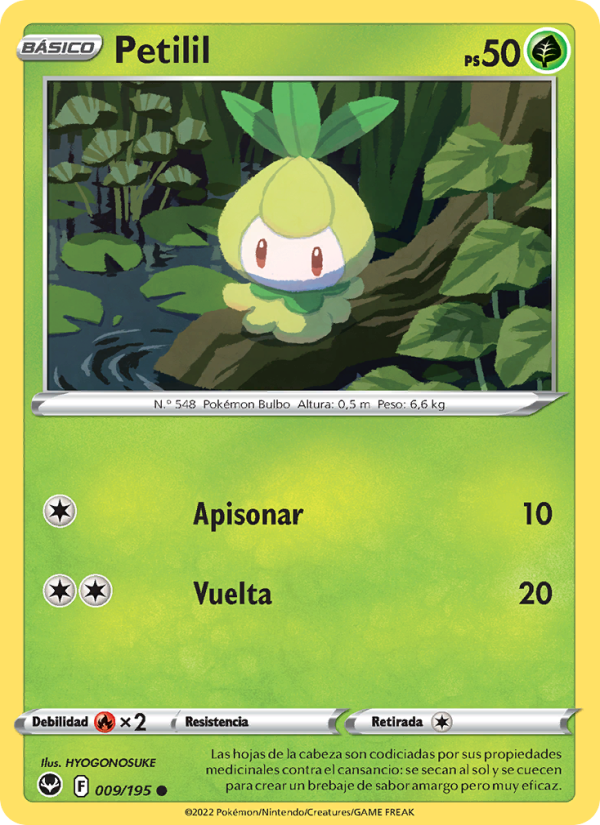 Petilil 009 — Silver Tempest (Spanish Pokémon TCG card)