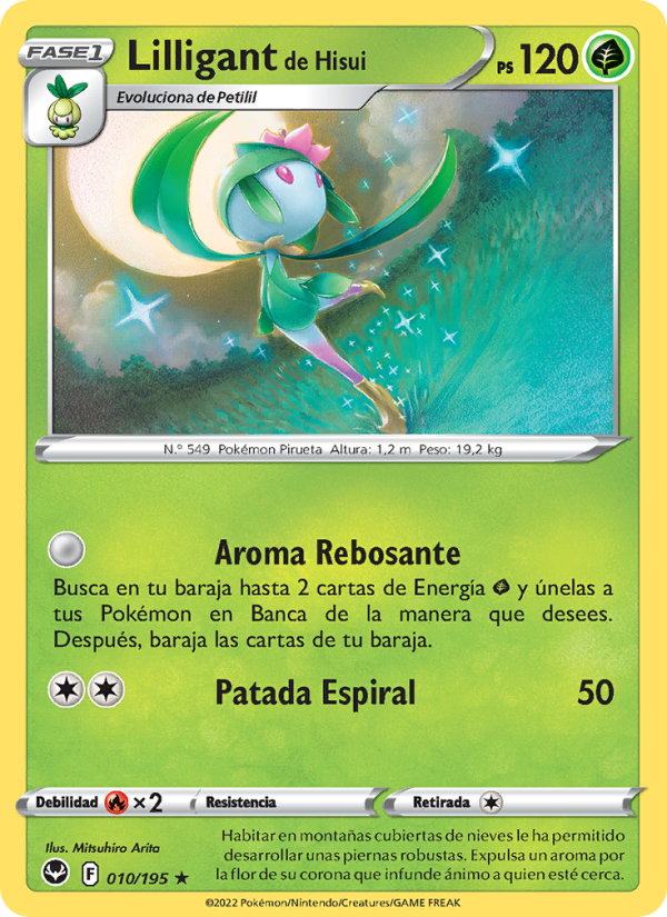 Lilligant de Hisui 010 — Silver Tempest (Spanish Pokémon TCG card)