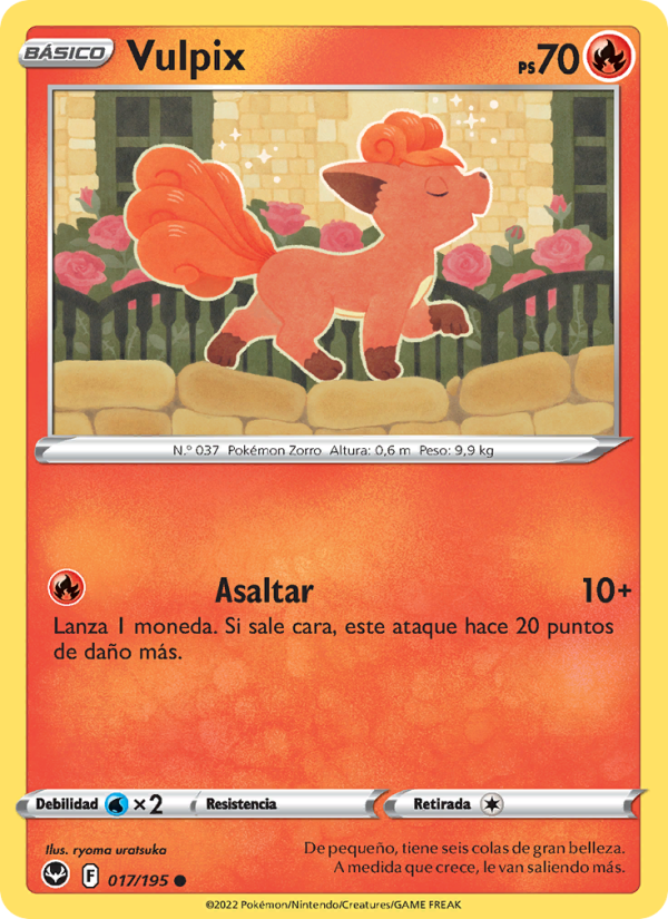 Vulpix 017 — Silver Tempest (Spanish Pokémon TCG card)