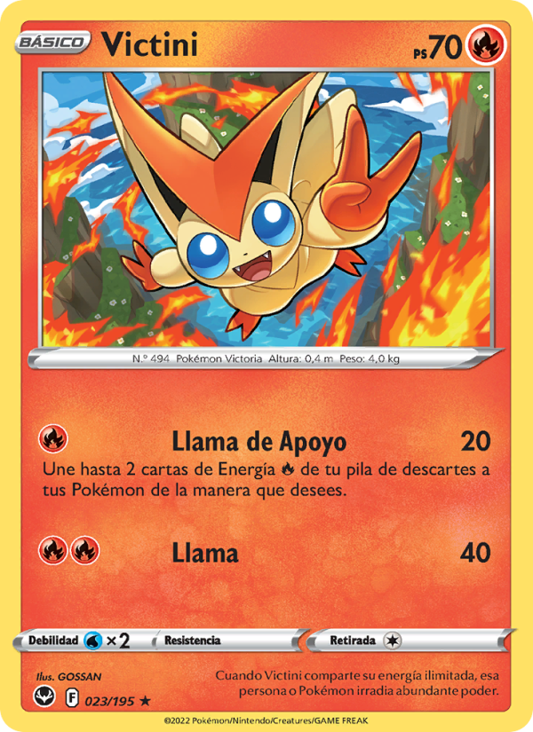 Victini 023 — Silver Tempest (Spanish Pokémon TCG card)