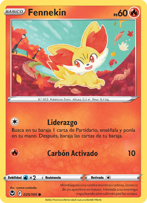 Fennekin 025 — Silver Tempest (Spanish Pokémon TCG card)