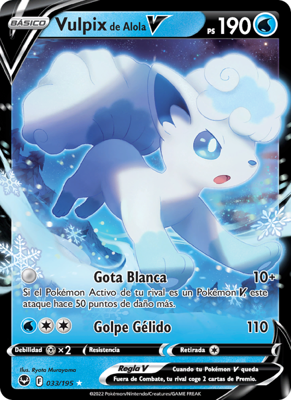 Vulpix de Alola V 033 — Silver Tempest (Spanish Pokémon TCG card)