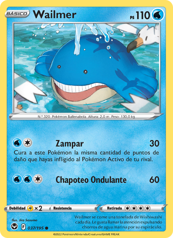 Wailmer 037 — Silver Tempest (Spanish Pokémon TCG card)