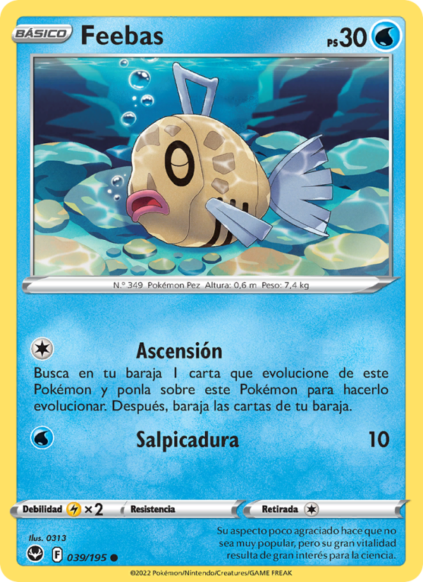 Feebas 039 — Silver Tempest (Spanish Pokémon TCG card)