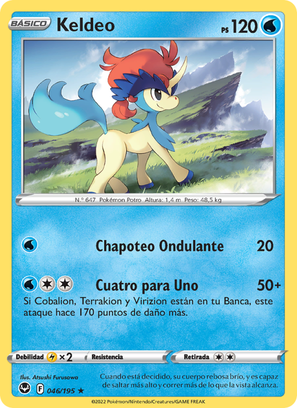 Keldeo 046 — Silver Tempest (Spanish Pokémon TCG card)