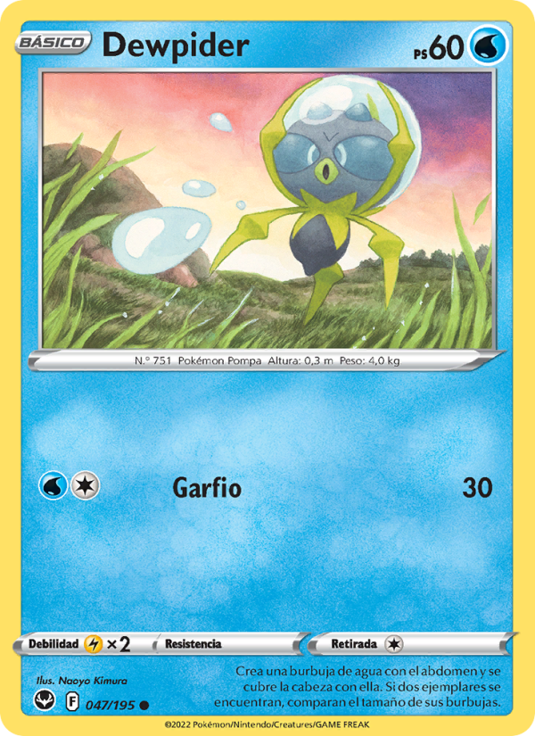 Dewpider 047 — Silver Tempest (Spanish Pokémon TCG card)
