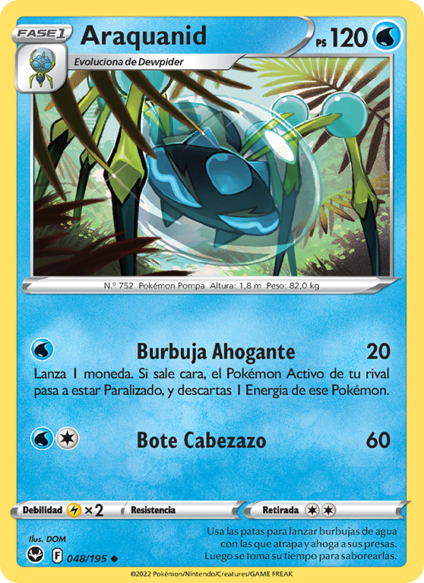 Araquanid 048 — Silver Tempest (Spanish Pokémon TCG card)